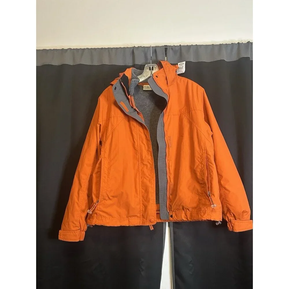 LL Bean Orange Rain Jacket w/ Removable Lining (Womens-Medium) - Picture 1 of 4